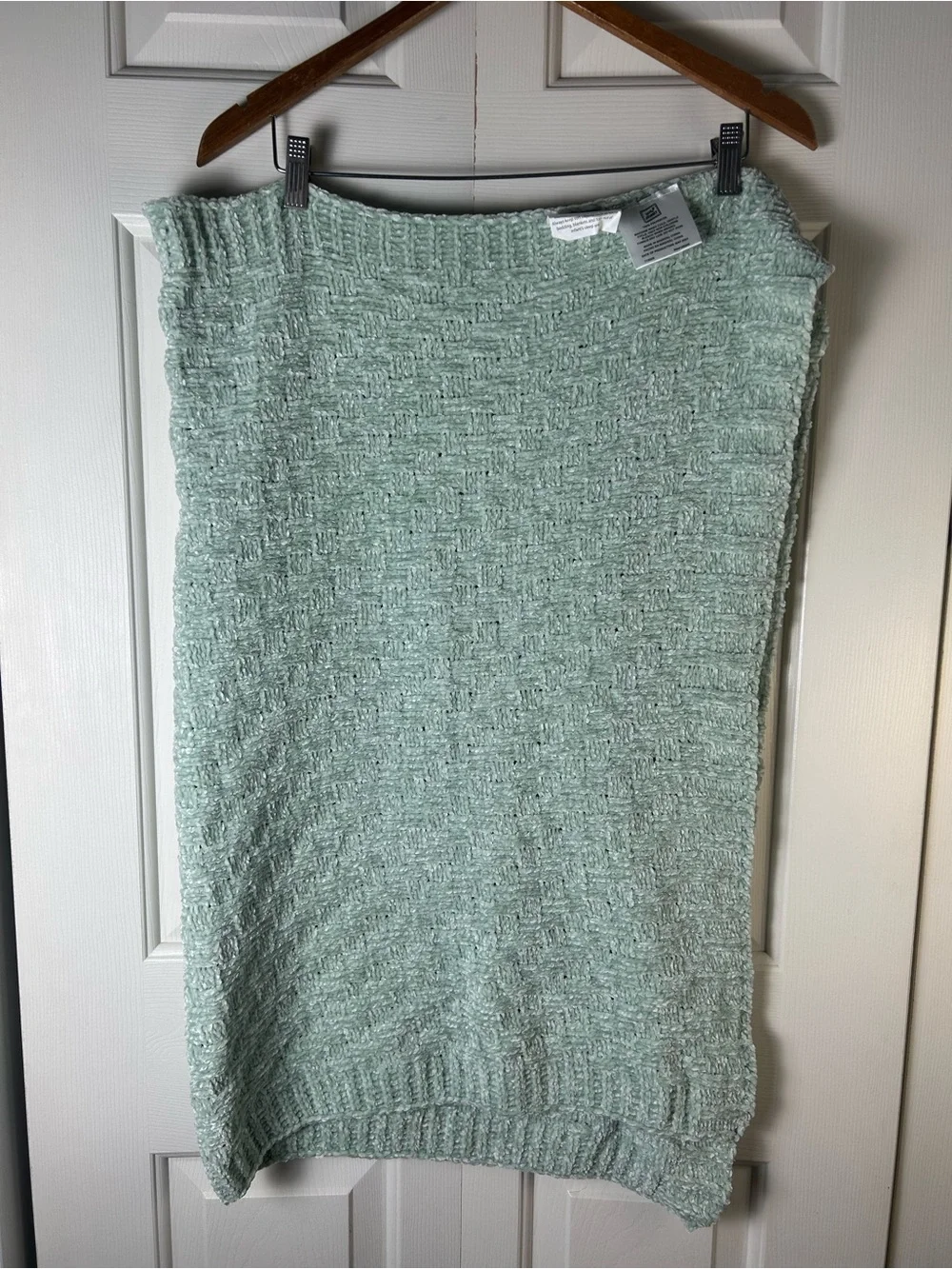 Little Journey Aldi Green Chenille Baby Blanket Lovey Soft Plush Sweater Knit